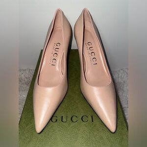 Gucci Leather Pointed Toe Double G Mid-Heel Slip On Pump Women’s Size 6